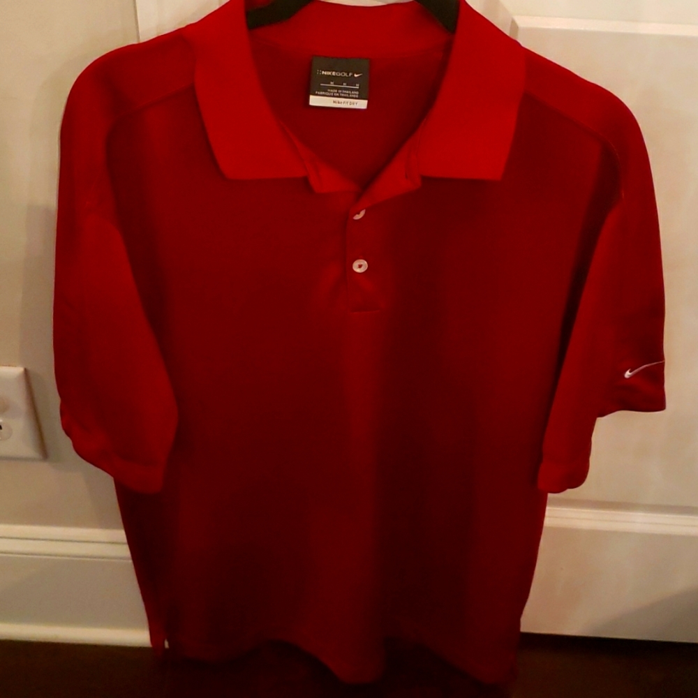 Nike Mens Dri Fit Golf Polo Crimson in Medium